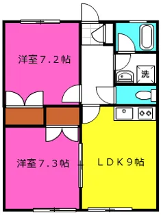 ライオンズハイツ1号館【2階】の間取り