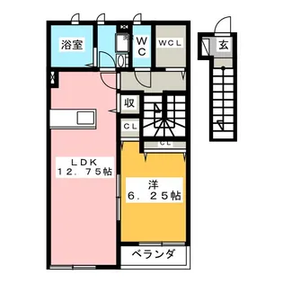ミランダI【2階】の間取り