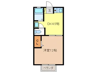 岐阜県岐阜市東改田字再勝【アパート】の間取り