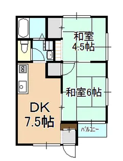 コーポOAK(オーク)【1階】の間取り