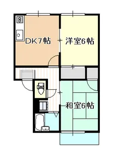 岡山県岡山市南区平福2【アパート】の間取り
