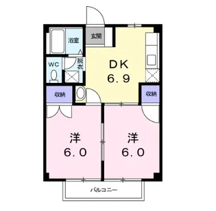 サンライズ大東B【2階】の間取り