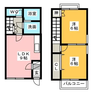 愛知県稲沢市平和町嫁振【一戸建】の間取り