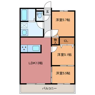 Royal garden学園通りII【3階】の間取り