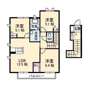 シャーメゾン西泉 A棟【2階】の間取り