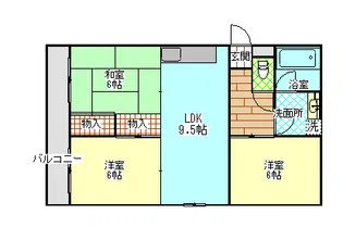 ハイツ石川【4階】の間取り