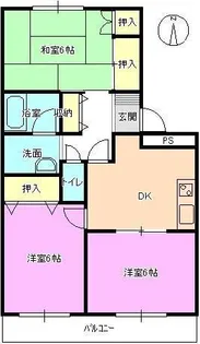 ハイカムール岡田 B棟【2階】の間取り