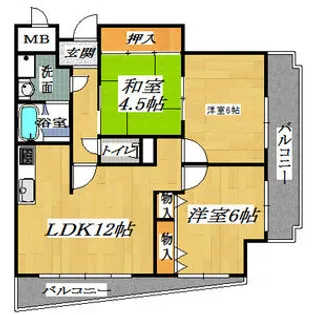 フレアコート京橋【6階】の間取り