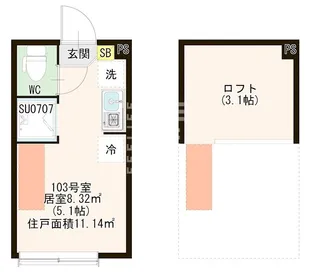 東京都板橋区上板橋2【アパート】の間取り