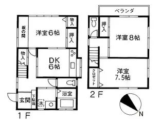 神奈川県横浜市中区本牧町2【一戸建】の間取り