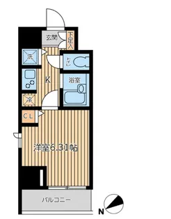 CITY SPIRE 新富町【6階】の間取り