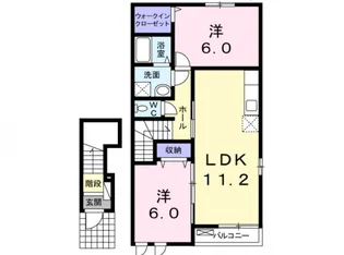 広島県呉市川尻町久筋2【アパート】の間取り