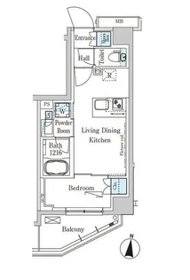 パークアクシス木場キャナル イースト【2階】の間取り