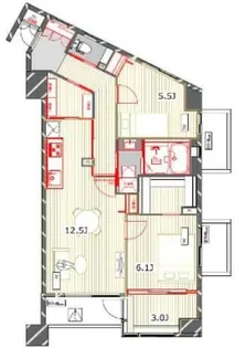 プライマル渋谷桜丘【6階】の間取り