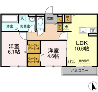 サニーサイド【2階】の間取り