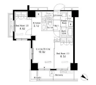 パークアクシス板橋本町弐番館【9階】の間取り