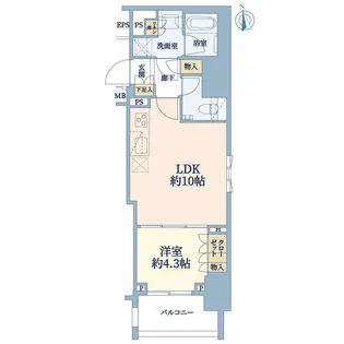 ルジェンテ新宿御苑前【4階】の間取り