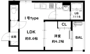 Jino 徳庵【3階】の間取り