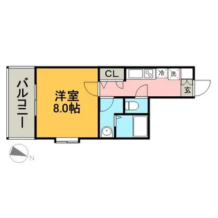 ローズモント・フレア薬院II【10階】の間取り