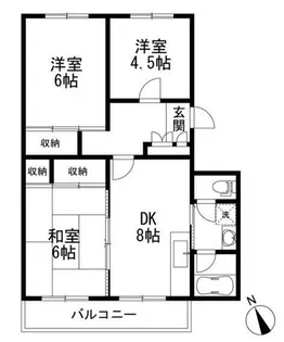 神奈川県川崎市高津区梶ケ谷2【マンション】の間取り
