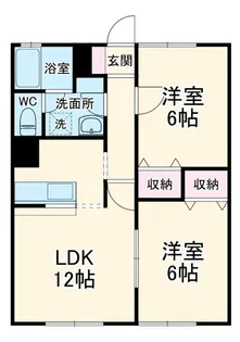 リヴァープレイン【1階】の間取り