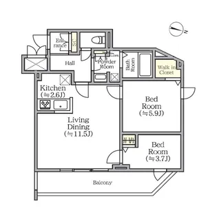 CREALpremier西馬込【2階】の間取り