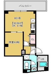 AQUAS Will浅草【8階】の間取り