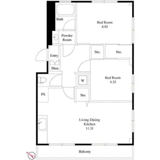 サンモール鳥居【1階】の間取り