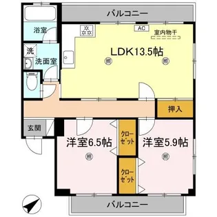 ハイツ・タイチ I棟【1階】の間取り