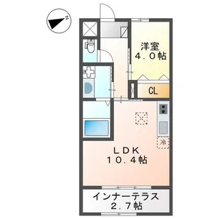 ボヌール西山【1階】の間取り
