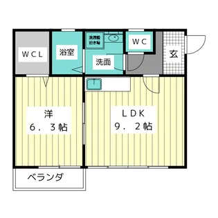 コラールよもぎ台【1階】の間取り