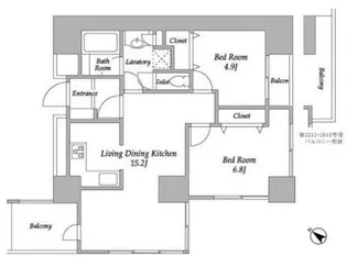 プラザタワー勝どき【11階】の間取り