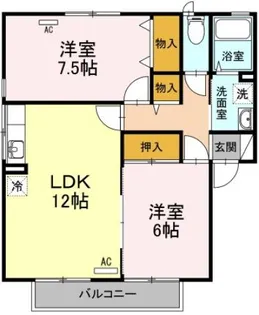 アムール D棟【2階】の間取り