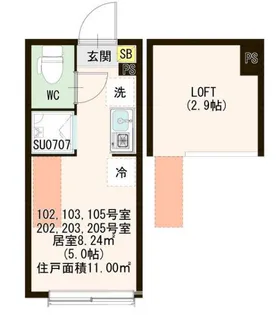 東京都杉並区久我山3【アパート】の間取り
