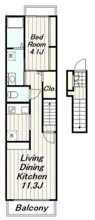 神奈川県海老名市門沢橋3【アパート】の間取り
