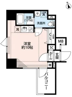 プレール・ドゥーク東新宿III【5階】の間取り