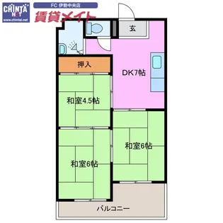 馬瀬ハイツ【5階】の間取り