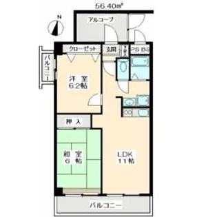 エム・ステージ白磁楼【3階】の間取り