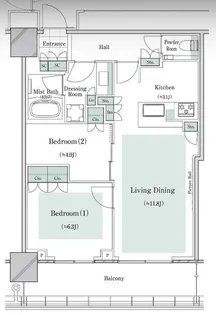 THE TOWER JUJO【21階】の間取り