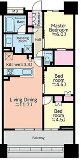 パークタワー向ヶ丘遊園【8階】の間取り