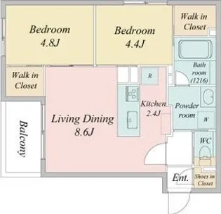 LiveCasa白石【2階】の間取り
