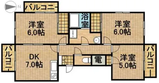 ライトアップ萩丘2番館【2階】の間取り