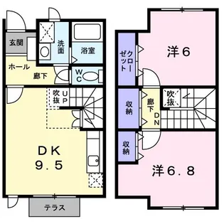 ヴェール・シュマンII【1階】の間取り