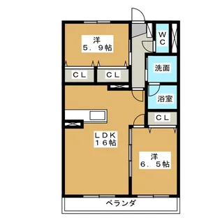 マイハイム緑【1階】の間取り