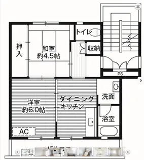 ビレッジハウス都南2号棟【5階】の間取り