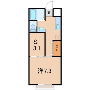 クラビアハウス【1階】の間取り