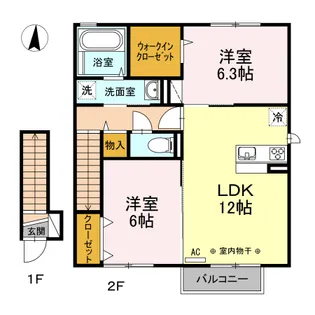 ファミーユ ブラン【2階】の間取り