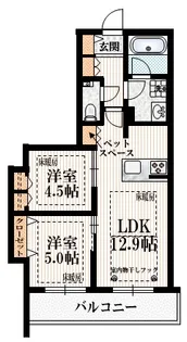 仮称 粕谷1丁目メゾン西棟【2階】の間取り
