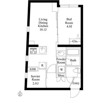 ミリアレジデンス品川中延【1階】の間取り