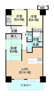 サーパス速玉公園【11階】の間取り